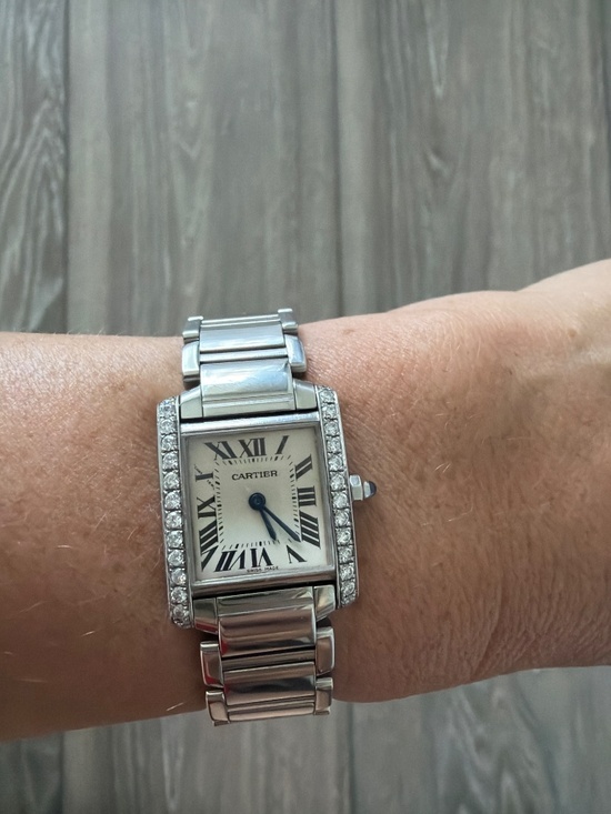Cartier Tank Française Ref. 2384 Stainless Steel Diamond Watch main image 5